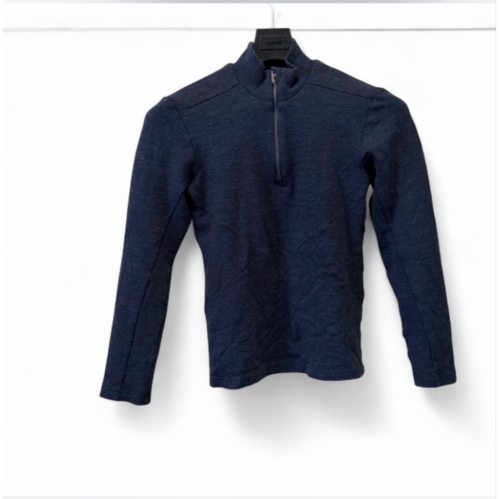 We Norwegians 100% Merino Wool Half-Zip Women’s Xs Made In Europe Navy Blue